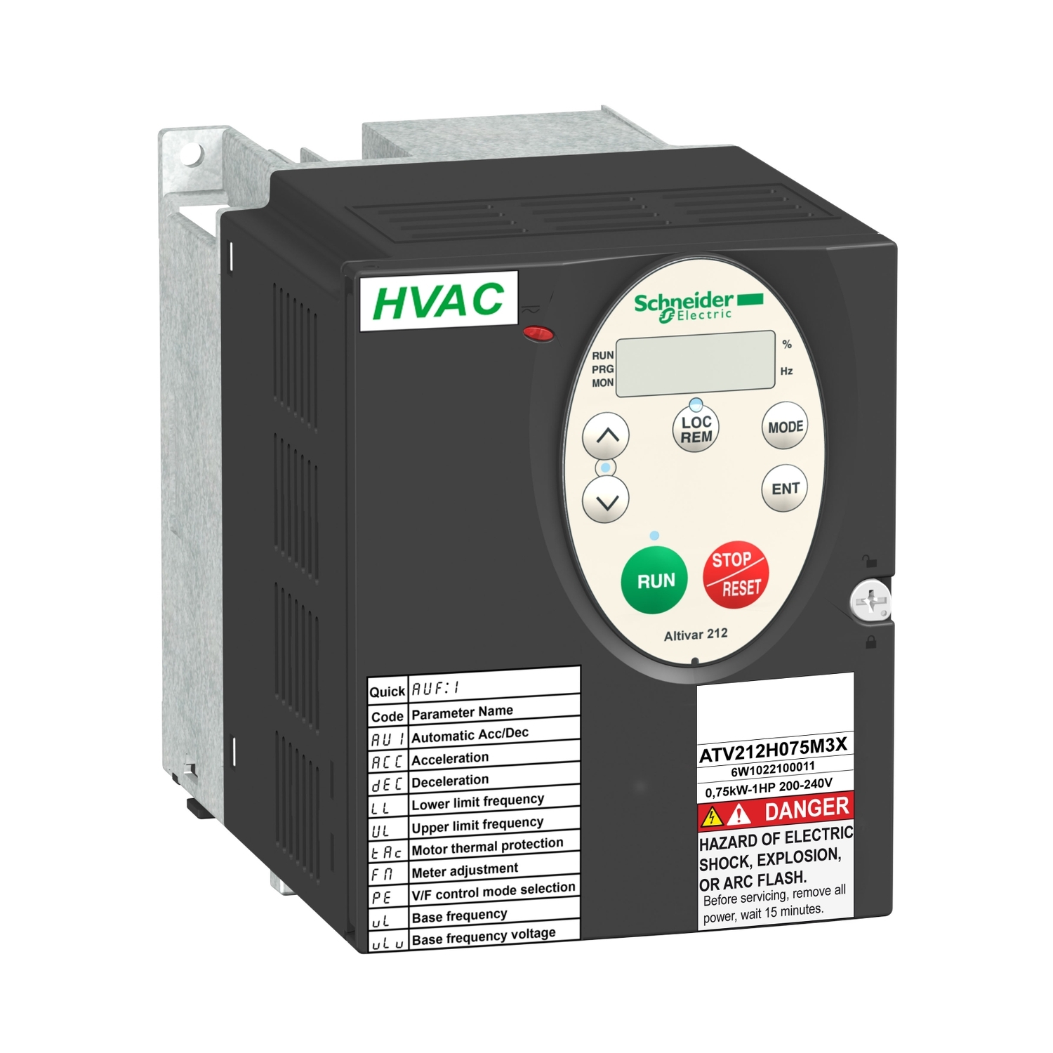 درایو آلتیوار212 اشنایدر - 0.75کیلو وات - 1hp - 480V - 3ph - EMC - IP21
