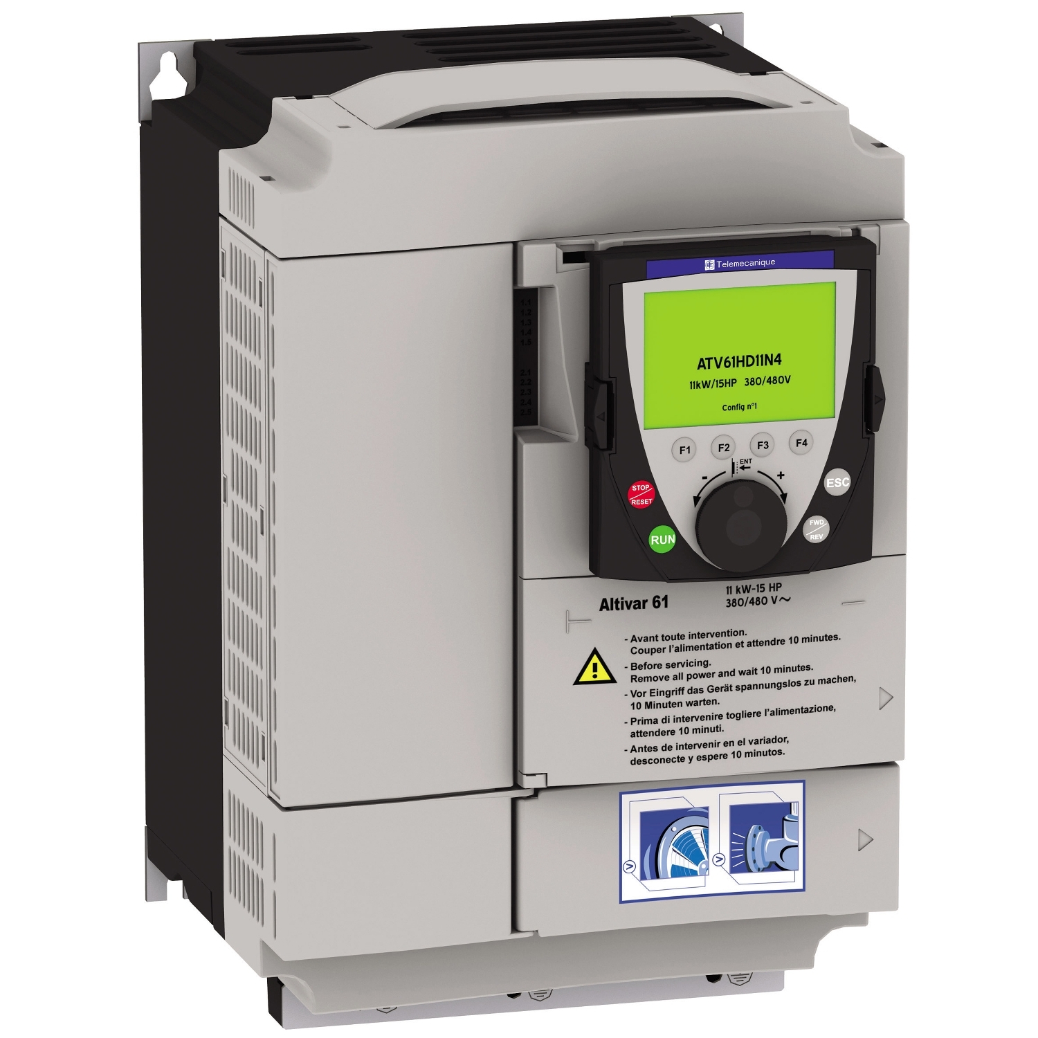 درایو آلتیوار61 اشنایدر 18.5 کیلو وات 25HP 480V 3 phases EMC IP20 with graphic term