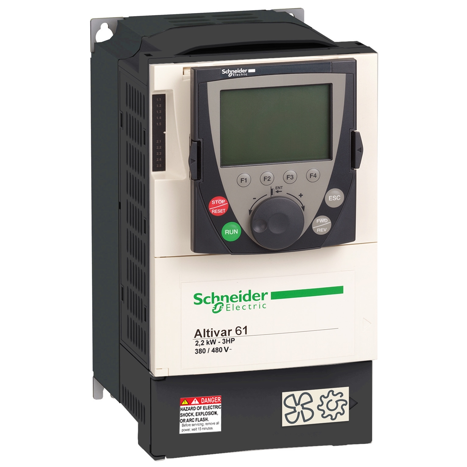 درایو آلتیوار61 اشنایدر 2.2 کیلو وات 3HP 480V 3 phases EMC IP20 with graph term