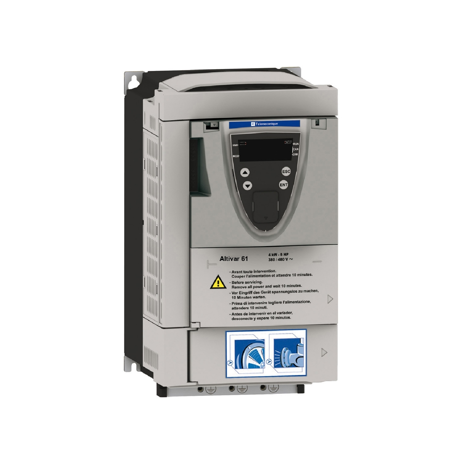 درایو آلتیوار61 اشنایدر 4 کیلو وات 5HP 480V 3 phases EMC IP20 with graphic term
