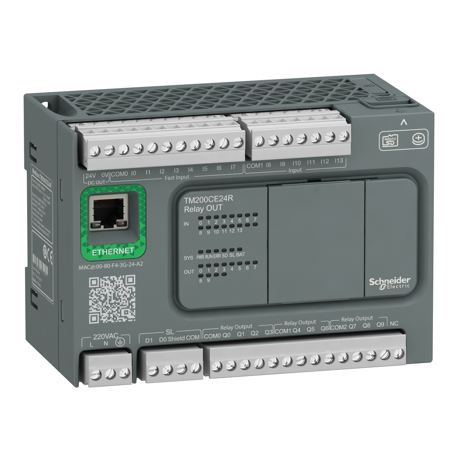 پی ال سی TM200 اشنایدر  IO24 relay Ethernet