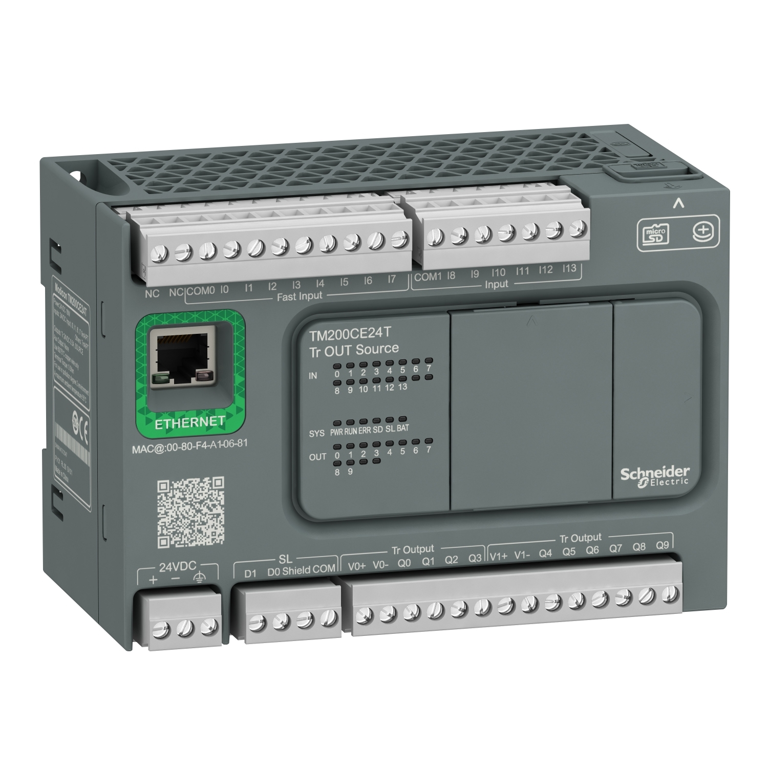 پی ال سی TM200 اشنایدر 24I/O transistor Source Ethernet