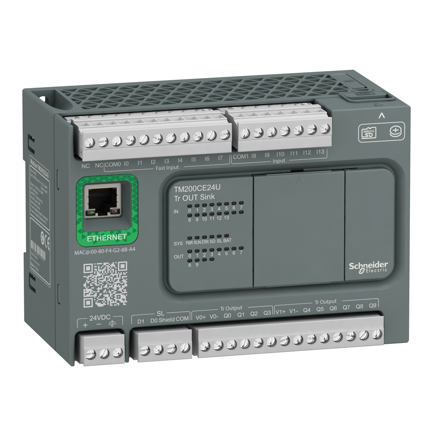 پی ال سی TM200 اشنایدر  24IO transistor SINK Ethernet