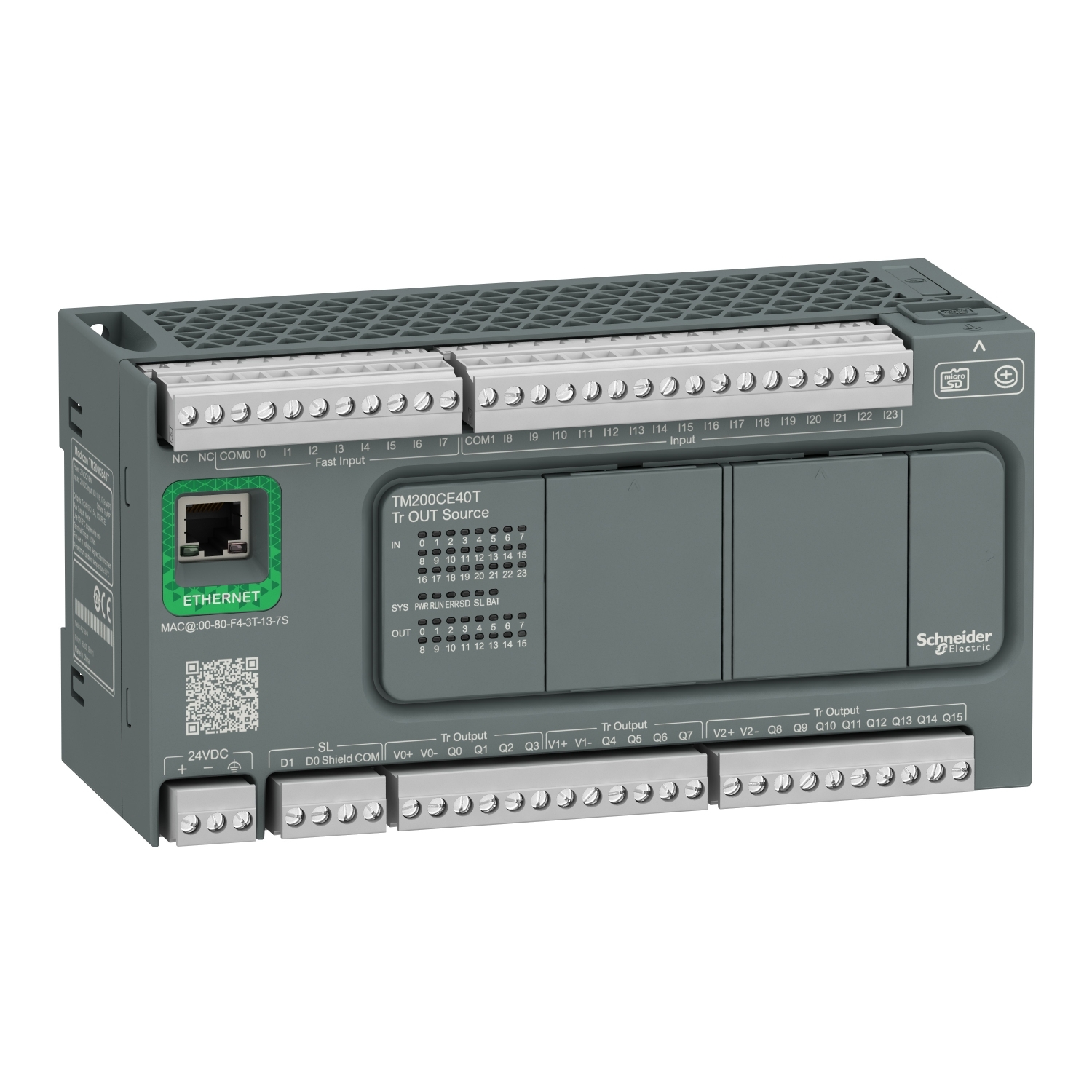 پی ال سی TM200 اشنایدر 40I/O transistor Source Ethernet