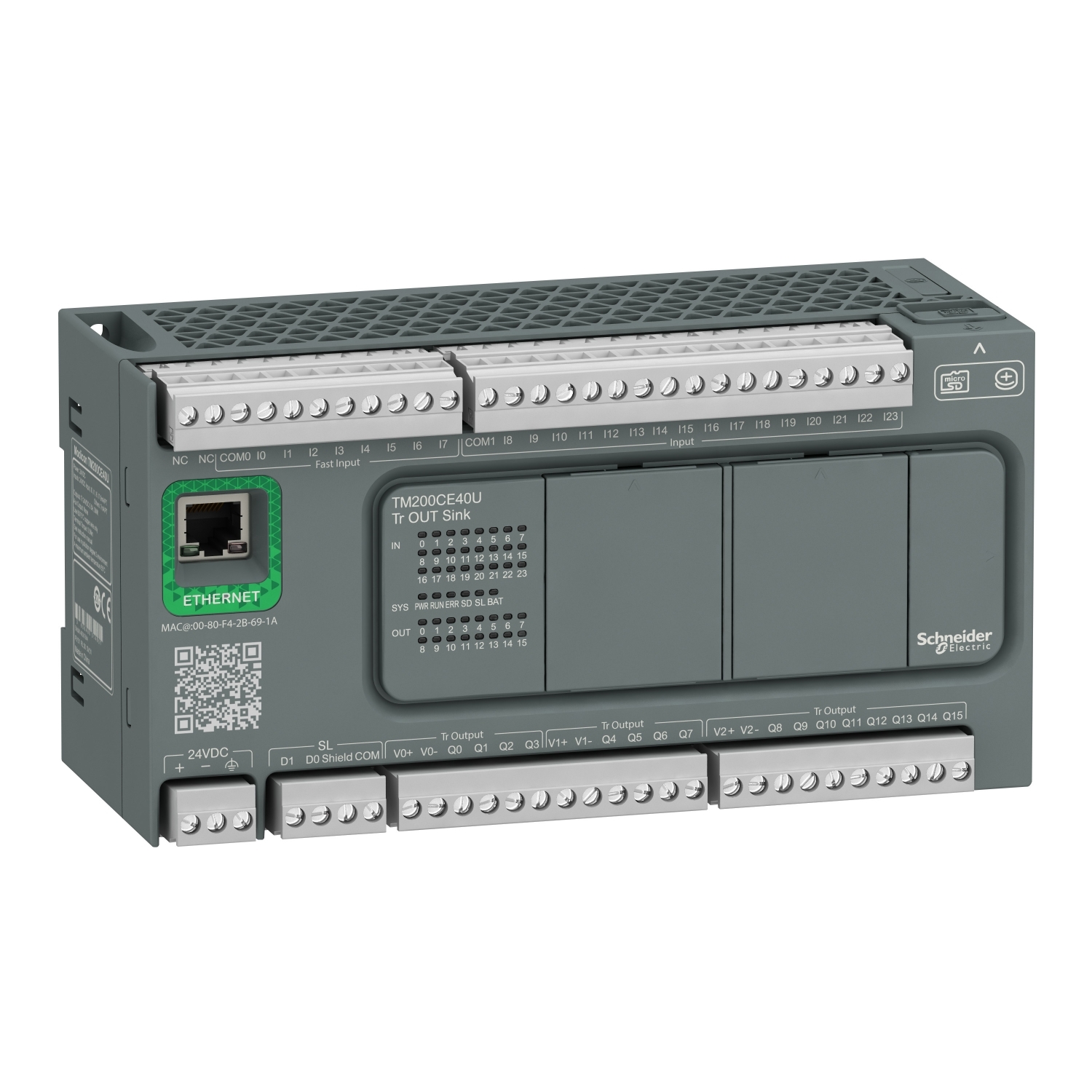 پی ال سی TM200 اشنایدر 40I/O transistor SINK Ethernet