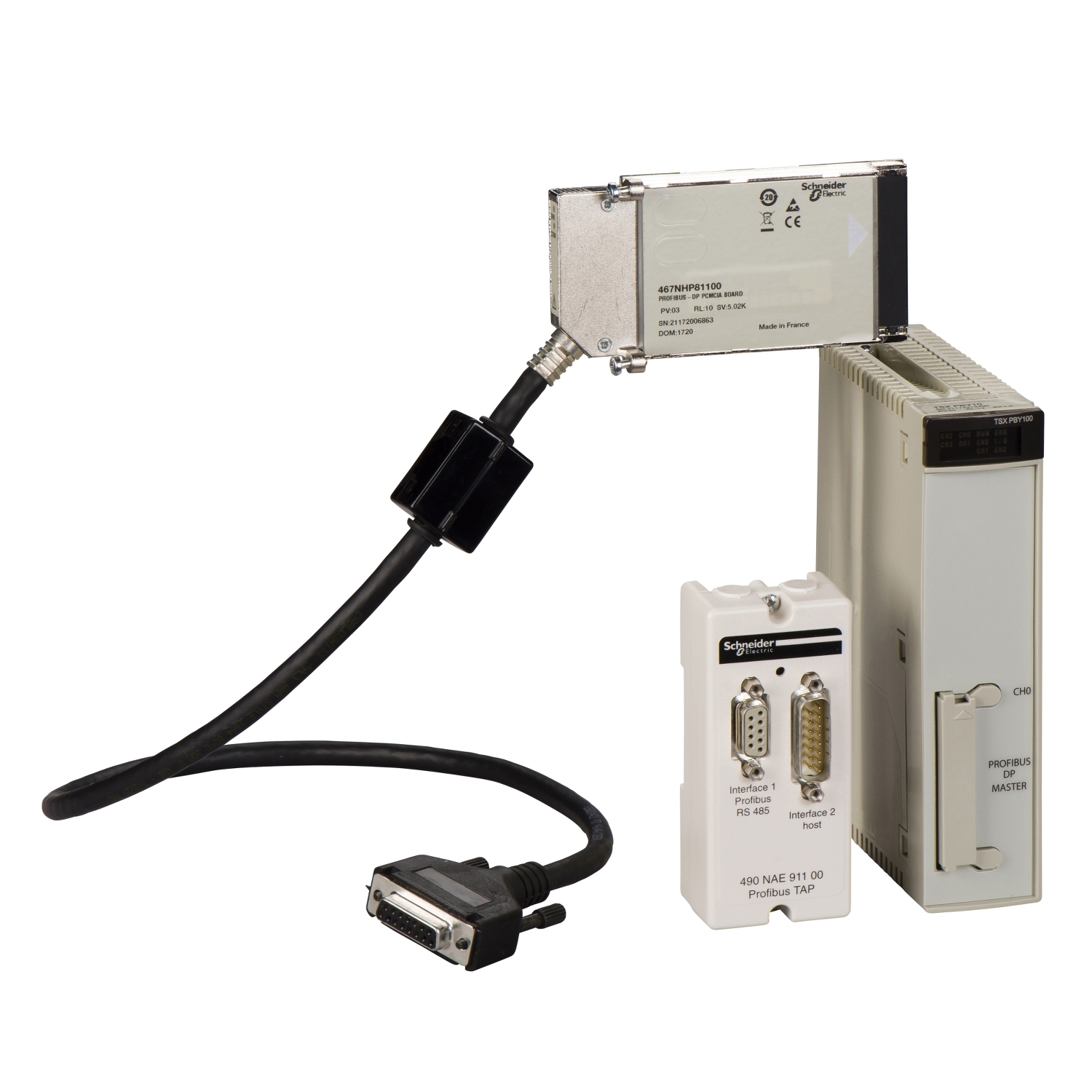 مجموعه اتصال برای Profibus DP، فرمت استاندارد، 400 میلی آمپر در 5 ولت DC داخلی مدل TSXPBY100